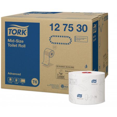 Tork premium toiletpapier T6 soft (27 rollen) Toiletpapier Tork Mid size T6 advanced kwaliteit 2 laags. Doos a 27 rollen  