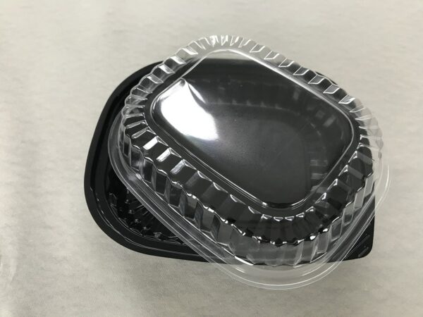 Traiteurschotel - zwart met transparant deksel - klein - take away verpakking - de zeepboeren